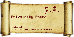 Frivalszky Petra névjegykártya