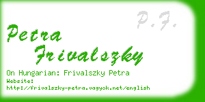 petra frivalszky business card